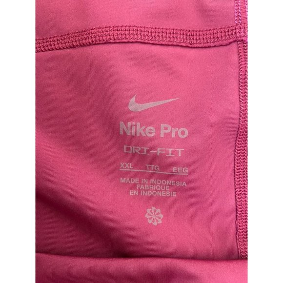 Nike Pro women's XXL pink tight fit compression high rise shorts with pockets - Picture 4 of 6